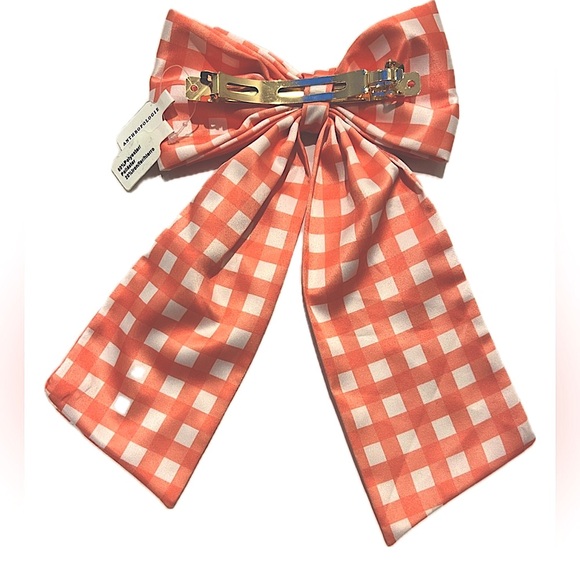 ❤️ ANTHROPOLOGIE | Gingham pattern hair bow with hidden clip - Picture 5 of 6